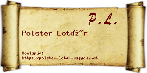 Polster Lotár névjegykártya